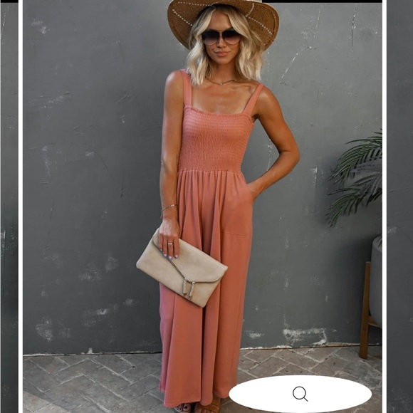 MATTEA SMOCKED POCKETED JUMPSUIT - SIENNA - Picture 6 of 6